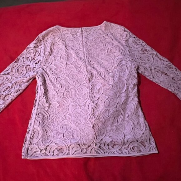 Adrianna Papell Lace Blouse & Counterparts Slim Pants Set – Size L Top / 12 Pant - Picture 8 of 11